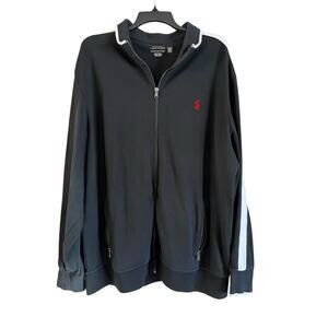 Polo Ralph Lauren Men’s Soft Cotton Track Jacket Full Zip Size XXL Black