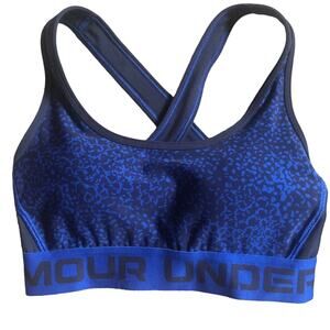 Under Armour Blue Black Speckled Compression Sports Bra Size XS NWT