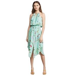 Parker Gigi Green Floral Keyhole Midi Dress Size XL NWT