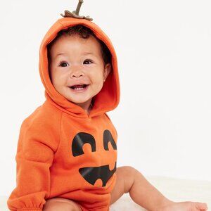 Baby Hooded Graphic One-Piece Romper jack o lantern