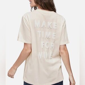 Wildfox Time For Wine Ryan Graphic Tee - Size S - Petal Pink - NWT