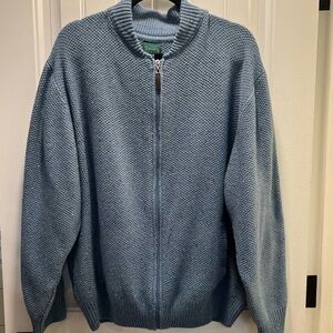 Men’s Scandia Woods Mottled Blue Full Zip Sweater Cardigan. Size 2XL.