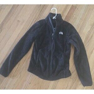 The North Face Jacket Black Zip Up Furry Fleece Sz XS