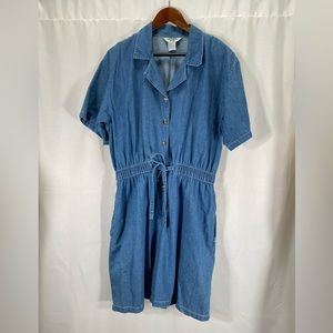 Northwest Blue Co cotton jumper Lightweight jean denim cottagecore summer large.