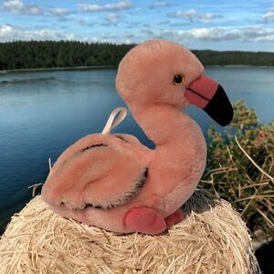 VTG 1981 DAKIN Pink Flamingo Bird Watchers Series Plush Stuffed Bird with tags