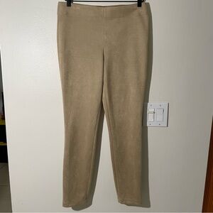 Max Studio Tan Beige Camel Faux Suede Pull On Stretch Fall Legging Women’s Large