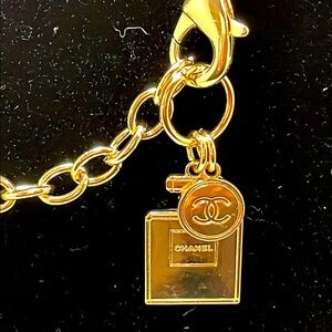 Link chain necklace with AUTHENTIC, Chanel beauty charm