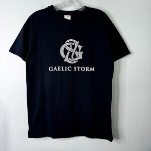 Gaelic Storm Band Logo Celtic Folk Rock Navy Blue Graphic T-Shirt Unisex Size M