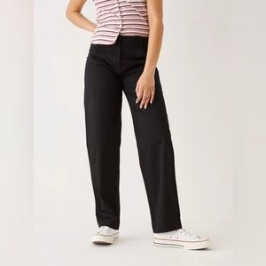 Frank and Oak Sz 6 Annie Black Relaxed High Waisted Straight Leg Pants