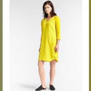 SANDWICH brand (Amsterdam) bright yellow 100% linen dress