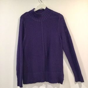 Flawed Northern Reflections Women's Purple Knit Comfy Mockneck Sweater Sz L