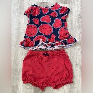 🌻 $3 for $15. 24 months Carters cute watermelon set