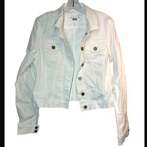 Paige Aveline Optic White Denim Jacket large jeans womans layer 2165687-owt