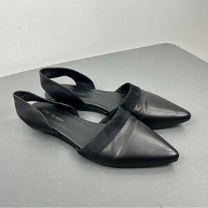 Shoe The Bear Black Pointed Toe Leather Flats