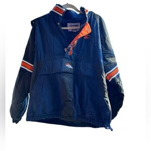 Vintage 90s STARTER NFL Denver Broncos Pullover Puffer Jacket, Men's XL