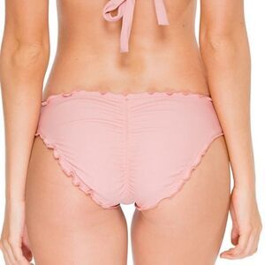 NWT Luli Fama Cosita Buena Full Ruched Bikini Bottoms in Rose