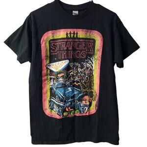 Stranger Things Shirt Adult Size Medium Short Sleeve Black Graphic