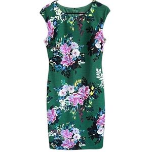 NWT Vince Camuto Floral Sleeveless Shift Dress Green Floral Size 10