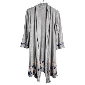 Caite Anthropologie Womens Embroidered Open Front Bohemian Cardigan