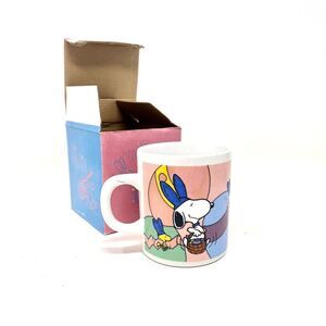 Peanuts Snoopy Easter Mug Woodstock Willitts Vintage Box Beagle Egg Pink Blue