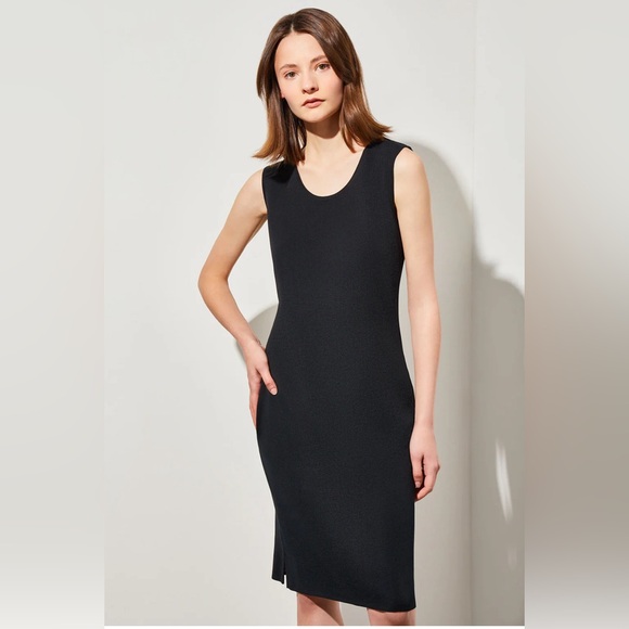 Ming wang Sleeveless Sheath Black Knit Dress - Picture 1 of 10