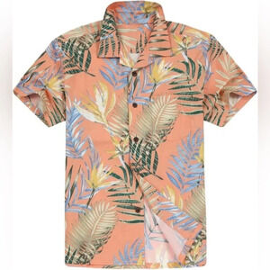 Palmwave Hawaii Unisex Tropical Hawaiian Button-Up Shirt, Size Medium