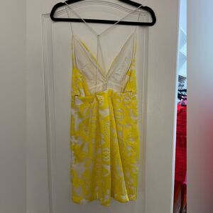 MAEVE by Anthropologie tight yellow and white detailed dress