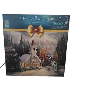 Thomas Kinkade 1000 Piece Jigsaw Puzzle Deer Creek Chapel NIB Christmas Gift