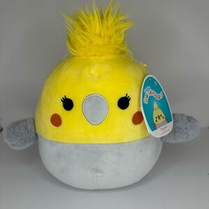 Squishmallows 8"‎ Charlize The Cockatiel Bird Yellow Grey AUTHENTIC Kellytoy