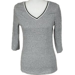 Ink + Ivy, Gray Striped V-Neck Sweater_NWT