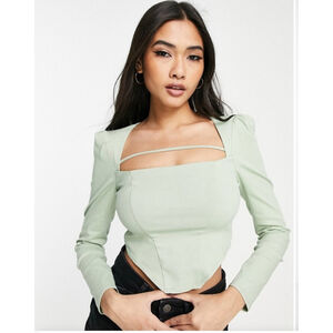 Women ASOS DESIGN Top Green Size 6