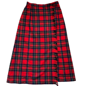 Pendleton 100% wool tartan blanket wrap kilt skirt with kilt pin