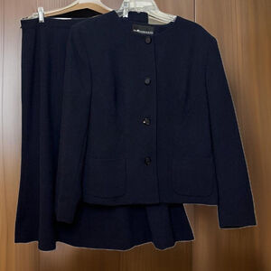 Vtg 90s/Y2K Sag Harbor Navy Textured Blazer Heavy Weight Skirt Suit Sz 16 L/XL