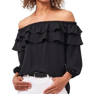 Riley & Rae Womens XXL Black Off The Shoulder Blouse Top