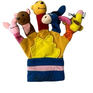 Disney Winnie The Pooh Finger Hand Puppet. Tigger, Eeyore, Piglet, Kanga, Hunny!