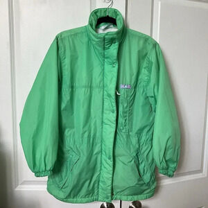 Vintage  80s 90s Perspective II Green Fleece Lined Jacket