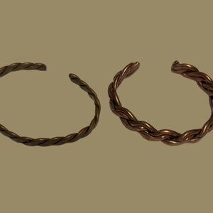 Vintage braided copper bracelets unisex