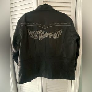 Victory Motocycle Black Leather Men’s Motorcycle Jacket — NEW