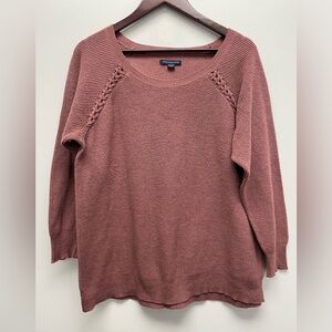 4 for $25 💜 American Eagle Mauve Knit Scoop Neck Sweater Size XXL