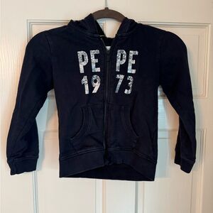 Girls Pepe Zip Up Hooded Jacket Sz 8