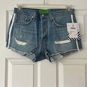 Sandrine rose free people zipper side denim Jean shorts NWT size 27