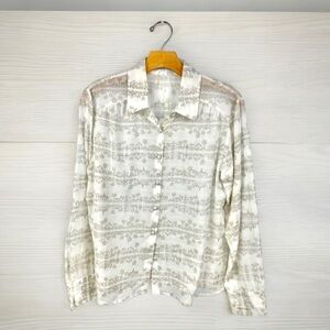 Pendleton Silk and Cotton Blend Tissue Weave Printed Chamois Shirt Size MP