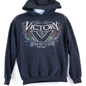 Vintage Victory Polaris Gear Motorcycle Graphic Hoodie Mens M