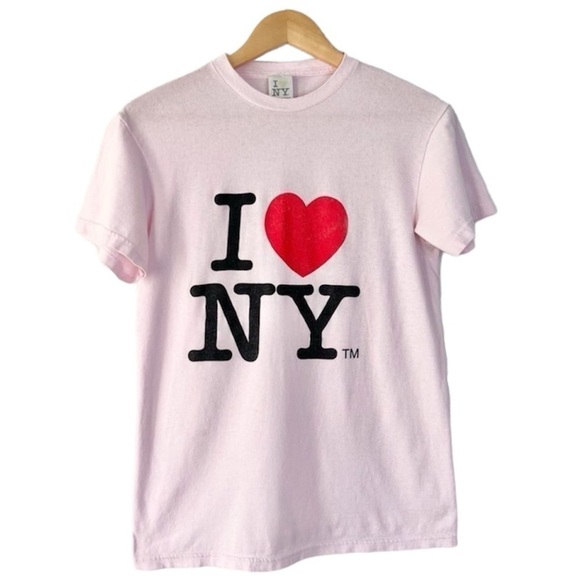 Delta I Love New York Pink Crew Neck T Shirt S - Picture 1 of 9