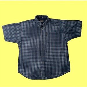 Vintage Jantzen Grid Short Sleeve Button Down XL