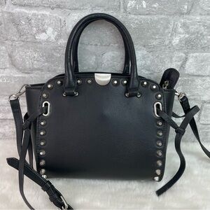 Sorial Parker Black Leather Studded Satchel Bag