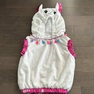 Infant Lil' Llama Halloween Costume, White Pink Bright Cozy Fleece Baby Child