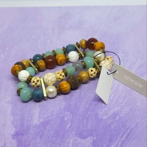 Chico's NWT Mixed Gems Bracelet