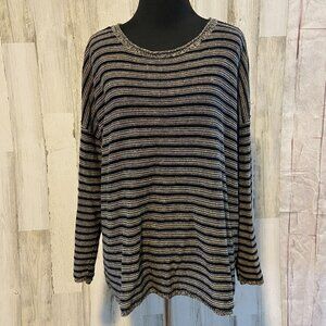 Eileen Fisher Women's Size Medium Wool/Linen Blend Loose Fit Sweater Striped