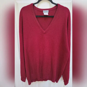 Bullock & Jones 100% Cashmere Vintage Made In Scotland V Neck Sweater Size XL